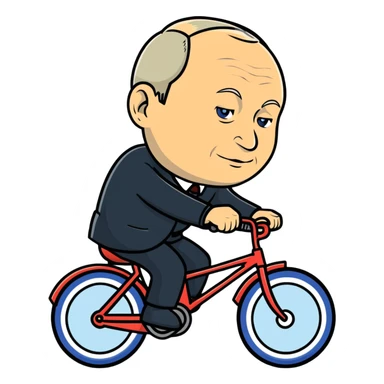 Vladimir Putin riding a bicycle sticker