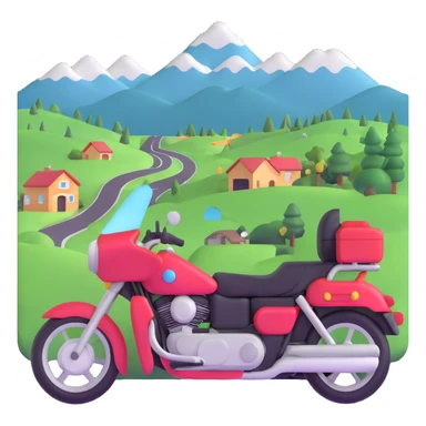 motorcycle touring through scenic countryside sticker