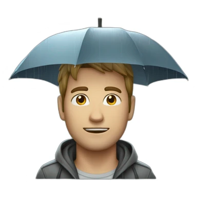 A man in the rain sticker