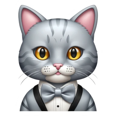 animatronic cat with bow tie sticker