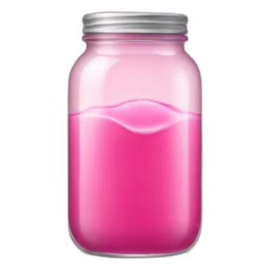 glass jar with pink liquid sticker