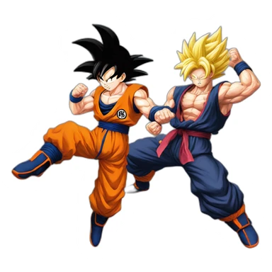 Son Goku doing a fight with Goku Black  sticker