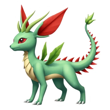 Leafeon-Flygon-Sceptile-Salamence-Latias-creature-Fakémon-fusion (full body) sticker