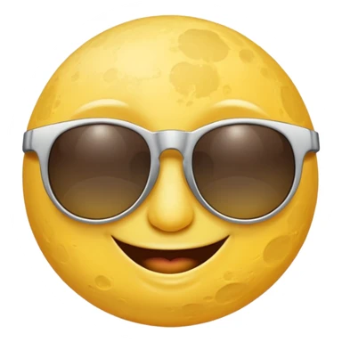 a smiling moon with sunglasses sticker
