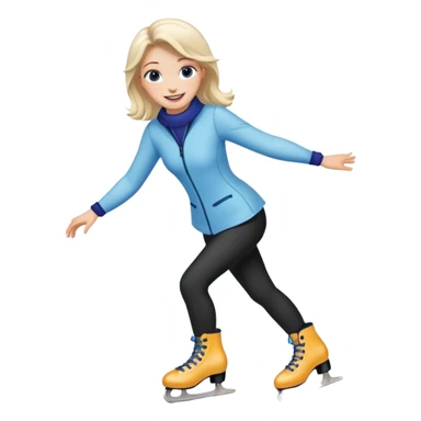 buz pıstının ustunde kayan kadın emojisi sticker