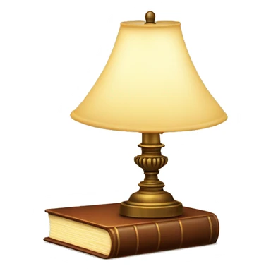 vintage lamp with open book sticker