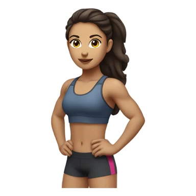 Brunnete gym girl sticker