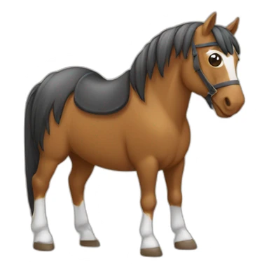 Cavalo sendo cuidado  sticker