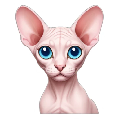 Pink sphynx with blue eyes sticker
