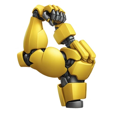 Yellow mechanical cyborg bicep that’s flexing sticker