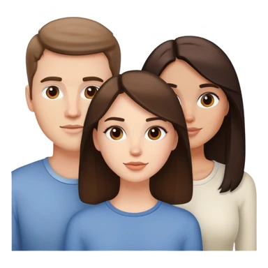 Two white, brunette girls and a white guy friends sticker