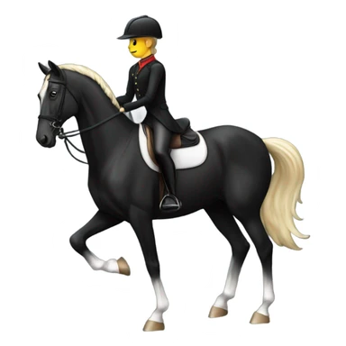 Equestrian on black horse sticker