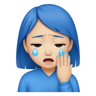 Asian girl crying more like this 😭 make the tears blue sticker
