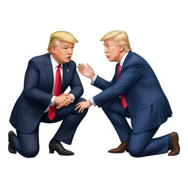 Trump kneeling in FRONT of elon sticker