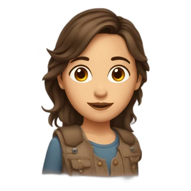 Fille brune avec des taches de rousseurs sticker