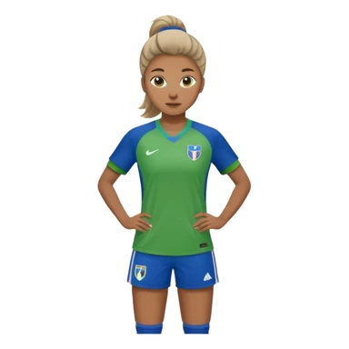 womansoccer player blue green jersey sticker
