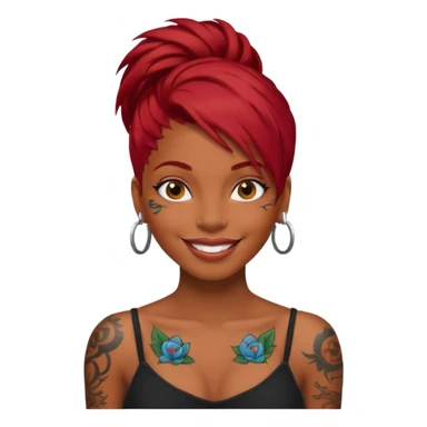 black woman with red hair and tattoos sticker