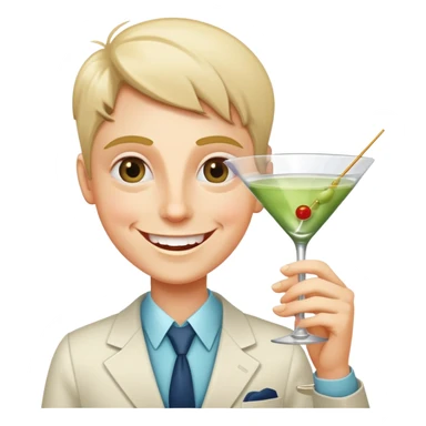 🤪+🍸 the crazy emoji with a martini sticker