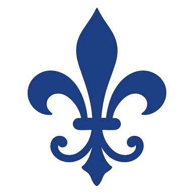 fleur de lys royale in royal blue, elegant, classic sticker