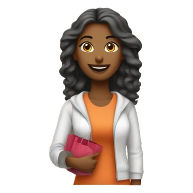 mulher branca loira cabelos compridos lisos com sacolas de compras  sticker