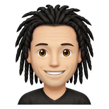black dreadlocks white man with black jersey sticker