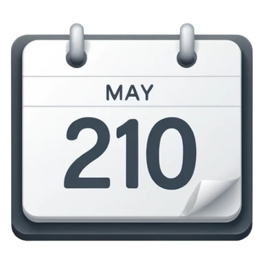 simple calendar block with 20 May sticker