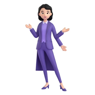 whimsical character with elegant simple outfit and mysterious aura sticker