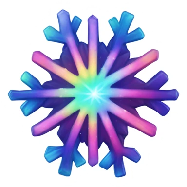 Colorful Aurora Borealis, in the shape of a snowflake  sticker