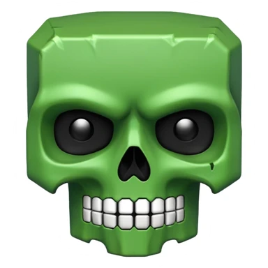 green skull emoji but intentionally bad sticker