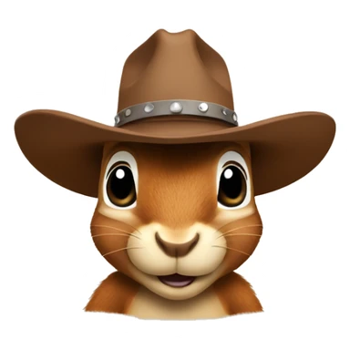 Squirrel wearing a cowboy hat sticker