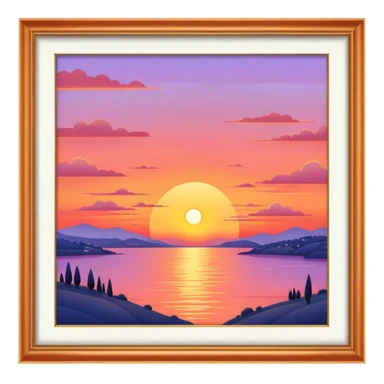 French sunset sticker