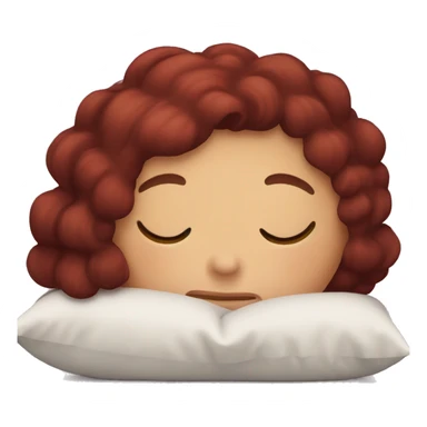 Girl with dark red hair sleeping on pillow  sticker