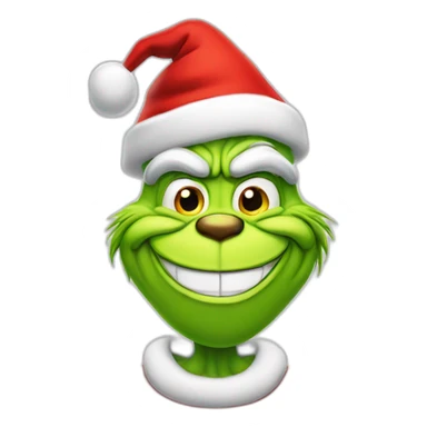 Grinch santa Claus laughing -Red cap sticker