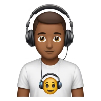 DJ emoji with headphones sticker