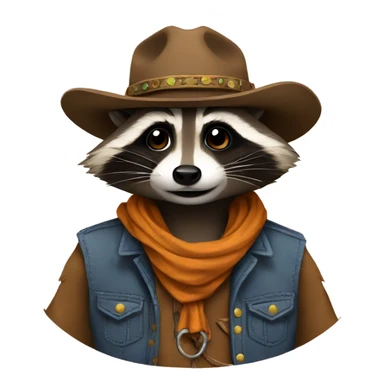 cowboy raccoon sticker