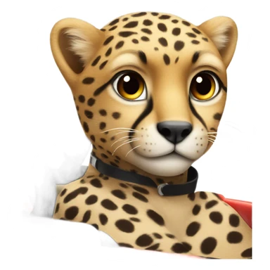 A cheetah in a race car sticker
