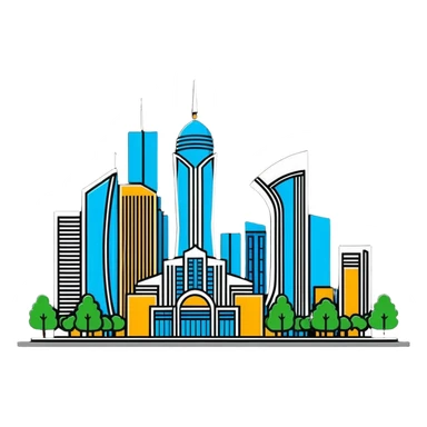 Astana Kazakhstan cityscape with modern architecture sticker