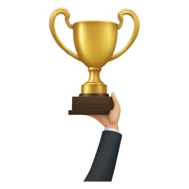 person lifting a trophy sticker