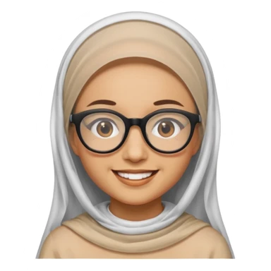 A veiled emoji wearing glasses sticker