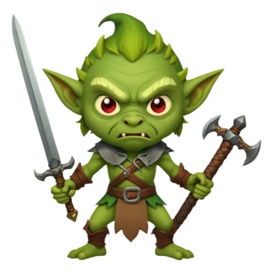 make an angry looking goblin holding a sword sticker