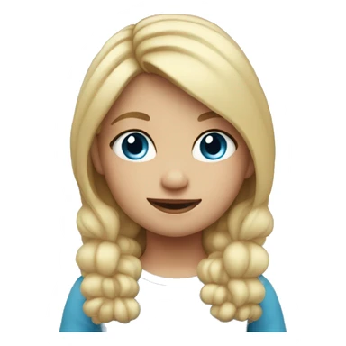 4 year old girl with blonde hair and blue eyes sticker