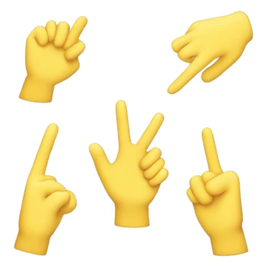 Three Fingers Splayed up in yellow color sticker