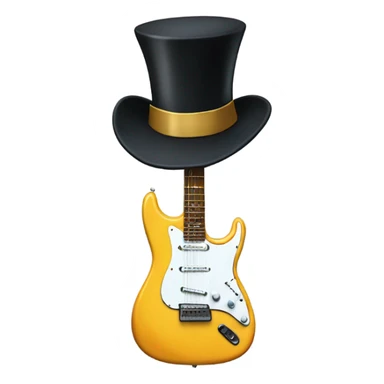 Electric guitar with a top hat sticker
