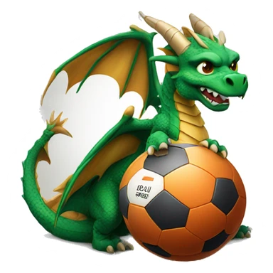 dragon with football ball and inscription «LANDARI» sticker