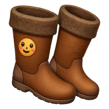 felt boots made of felted wool sticker