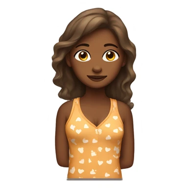 A brown skin girl wearing pajamas sticker