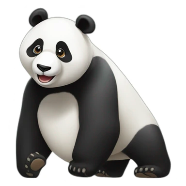 Oso panda rodando sticker