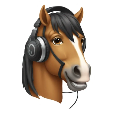 horse wearing headphones sticker