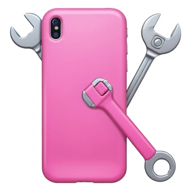 pink girly cellphone with a wrench sticker