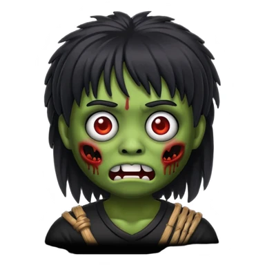 faz um memoji de zoombi igual a mim sou asiatico cabelo preto tipo franja  sticker